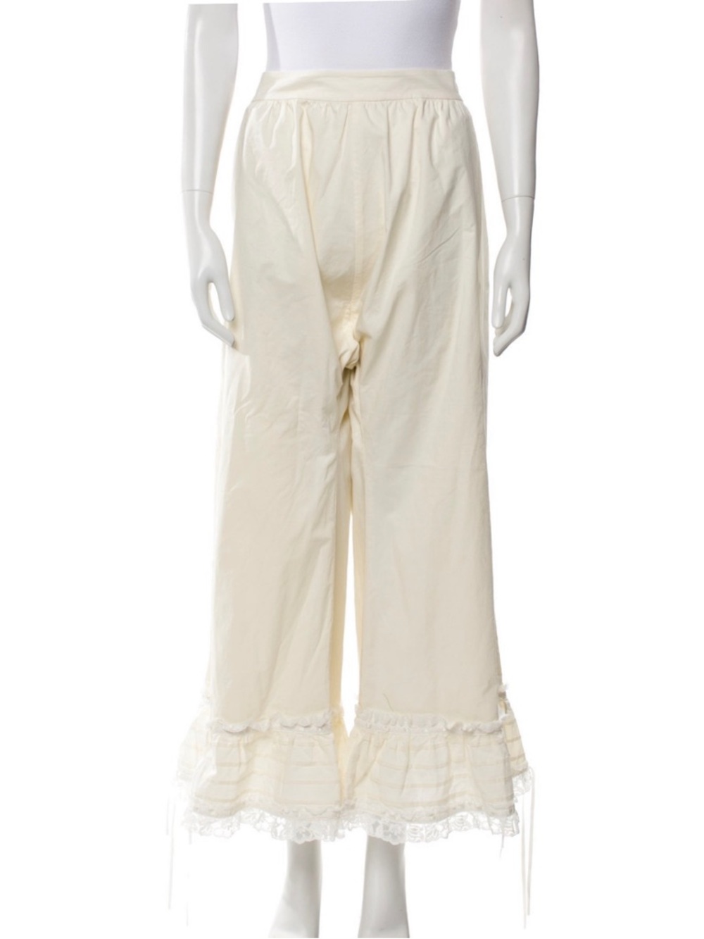 SOLD Selkie Cream Victorian-Style Ruffle Hem Trousers
